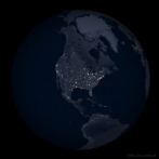 9512-4450; 4500 x 4500 pix; Ziemia, kosmos, Ameryka Poudniowa, Ameryka Pnocna, noc