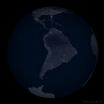 9512-4440; 4500 x 4500 pix; Ziemia, kosmos, Ameryka Poudniowa, noc